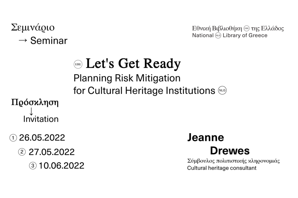 Let’s Get Ready: Planning Risk Mitigation for Cultural Heritage Institutions